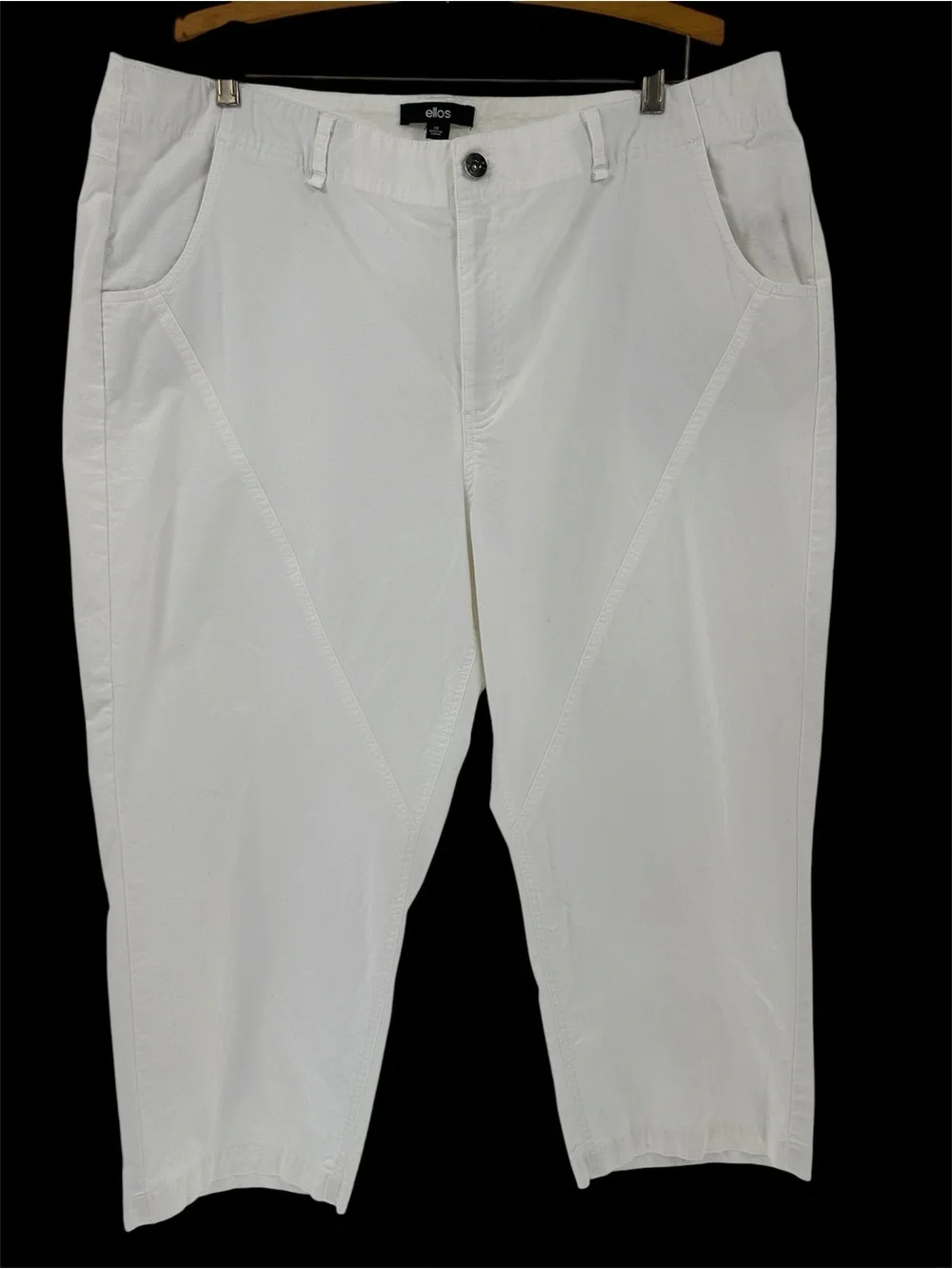 ELLOS White Capris Cotton Stretch Sz 20 summer beach